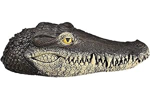 Tenluno Floating Alligator Head,Alligator Head Decoy for Pool,Resin Crocodile Head for Swimming Pool and Pond,Deterrent Ducks,Predator,Heron etc,Pond,Garden Home Decor Art