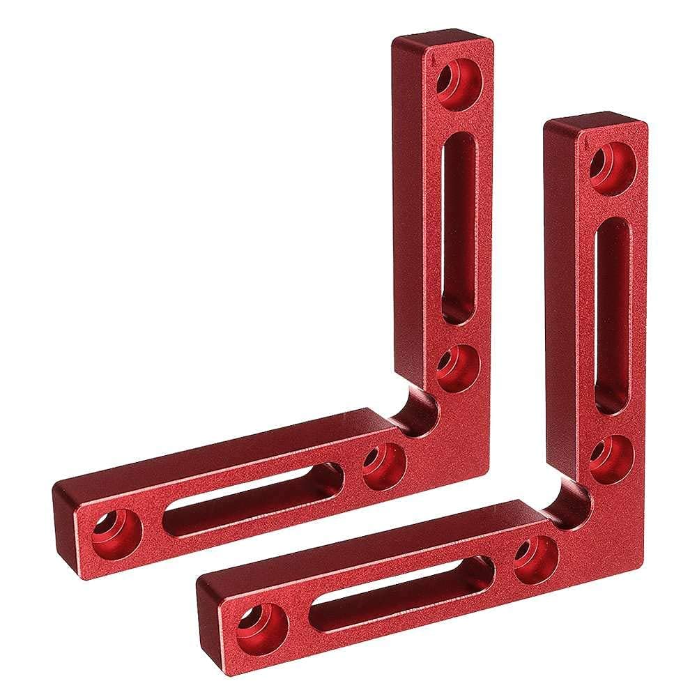 Upriver 2 Pack 90 Degree 4.7" x 4.7" Positioning Squares, 90° L-Type Corner Clamp, Aluminium Alloy Corner Clamping Square, Right Angle Clamps Straight Angle Tweezers Woodworking Carpenter Tool