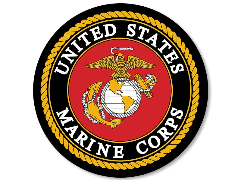 Photo 1 of Large Round Official Marine Corps Seal Sticker (Big Logo Vet Veteran Retired Served Vinyl Decal car Truck (8 inch) USMC Licensed