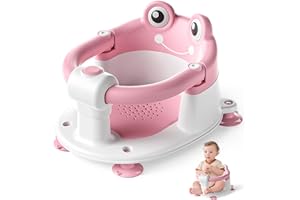 WIQINS Baby Bath Seat for Babies 6 Months & up Non-Slip Toddler Bath Seats for Sitting Up Infant Bathtub Chair with Suction Cups and Soft Cushion for Baby Shower Tub Seat