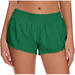 AugIris Athletic Running Shorts for Women with Zipper Pocket,Soft Lightweight Gym Workout Shorts with Mesh Liner Quick Dry