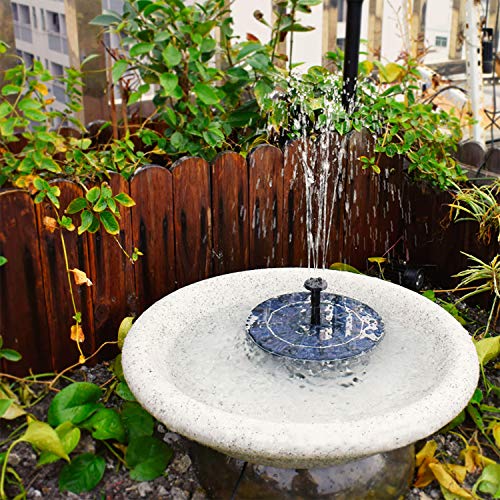 FEIFEIER Solar Fountain Pump for Bird Bath with 800mAh Battery Backup