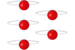 TOYANDONA 5Pcs Light Up Clown Noses LED Glowing Red Nose Novelty Clown Noses Reindeer Nose Dress Up Props Stage Performance Clown Costume Accessories for Halloween Christmas
