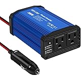 300W Power Inverter DC 12V to 110V AC Car Charger Converter with 4.8A Dual USB Ports (Blue) 1