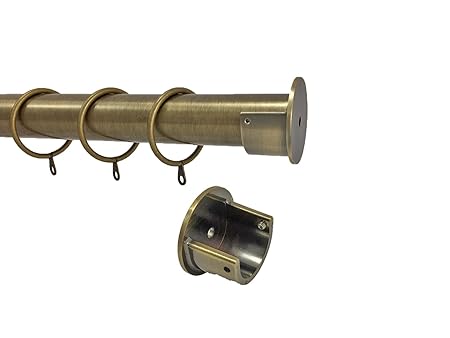 28mm Complete Metal Recess Rings Curtain Pole Wall Brackets Chrome