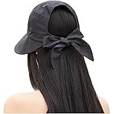 Qzkouma Womens Wide Brim Visor Sun Hats UPF50+ UV Protection Packable Summer Hat with Adjustable Bow