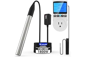 XYLOZ 1800W Immersion Water Heater for Pool, Electric Fully Submersible Water Heater with Thermostat & GFCI, For Sink, Bathtub, Baptismal, Small Swimming Inflatable Pool, Stock Tank, Hot Tub, Bucket Outdoor