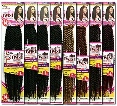 [6 Packs Deal!] Inspire Beyonce Braid Style-Senegalese Twist Braid14"-Kanekalon&amp;Toyokalon 14''-Eve-African Nature Braid LARGE (30)