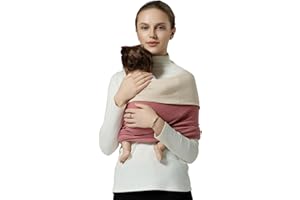 MISSWISDOM Baby Wraps Carrier, Baby Carrier Wrap Baby Wearing Wrap Newborn Wrap Carrier(7-30lbs), Baby Sling, Baby Carrier Sling for Newborn and Infant, Cream+Pink