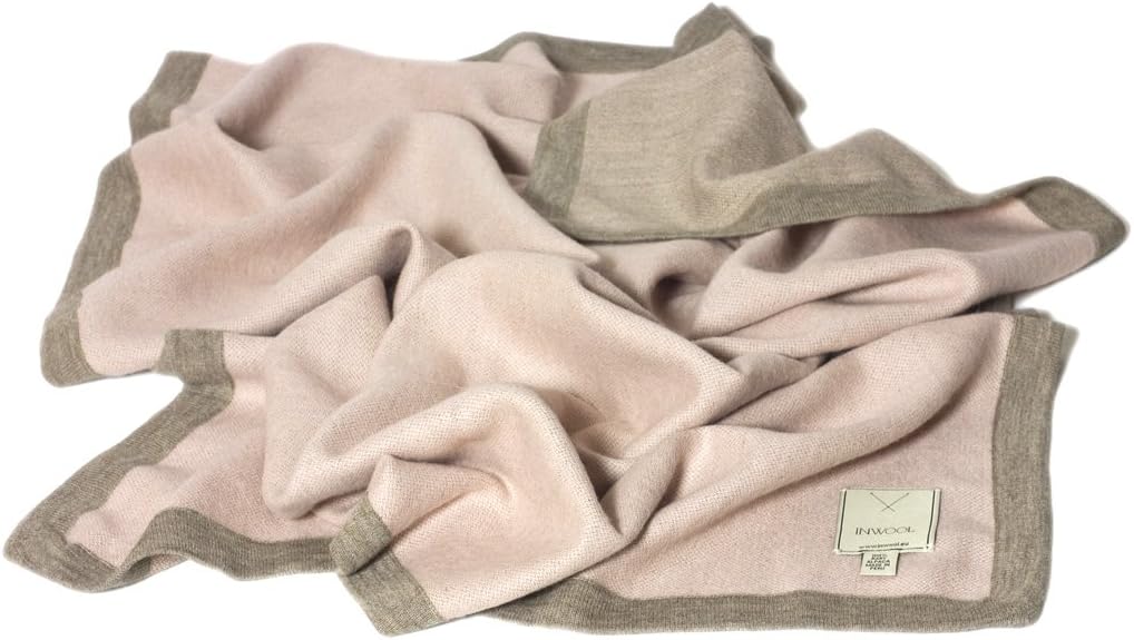 Baby Blanket Girl Pink 100% Babyalpaca, 31inch x 40inch (80cm x100cm) - Collection Royal - Doubleface Pink