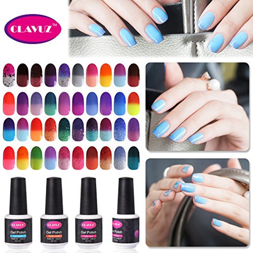 CLAVUZ Nail Gel Polish Temperature Color Changing Soak Off UV LED Nail Lacquers Salon Beauty Nail Art Manicure