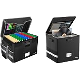 DocSafe Fireproof Document Box with Lock, Vinyl Record Storage Box with Lock