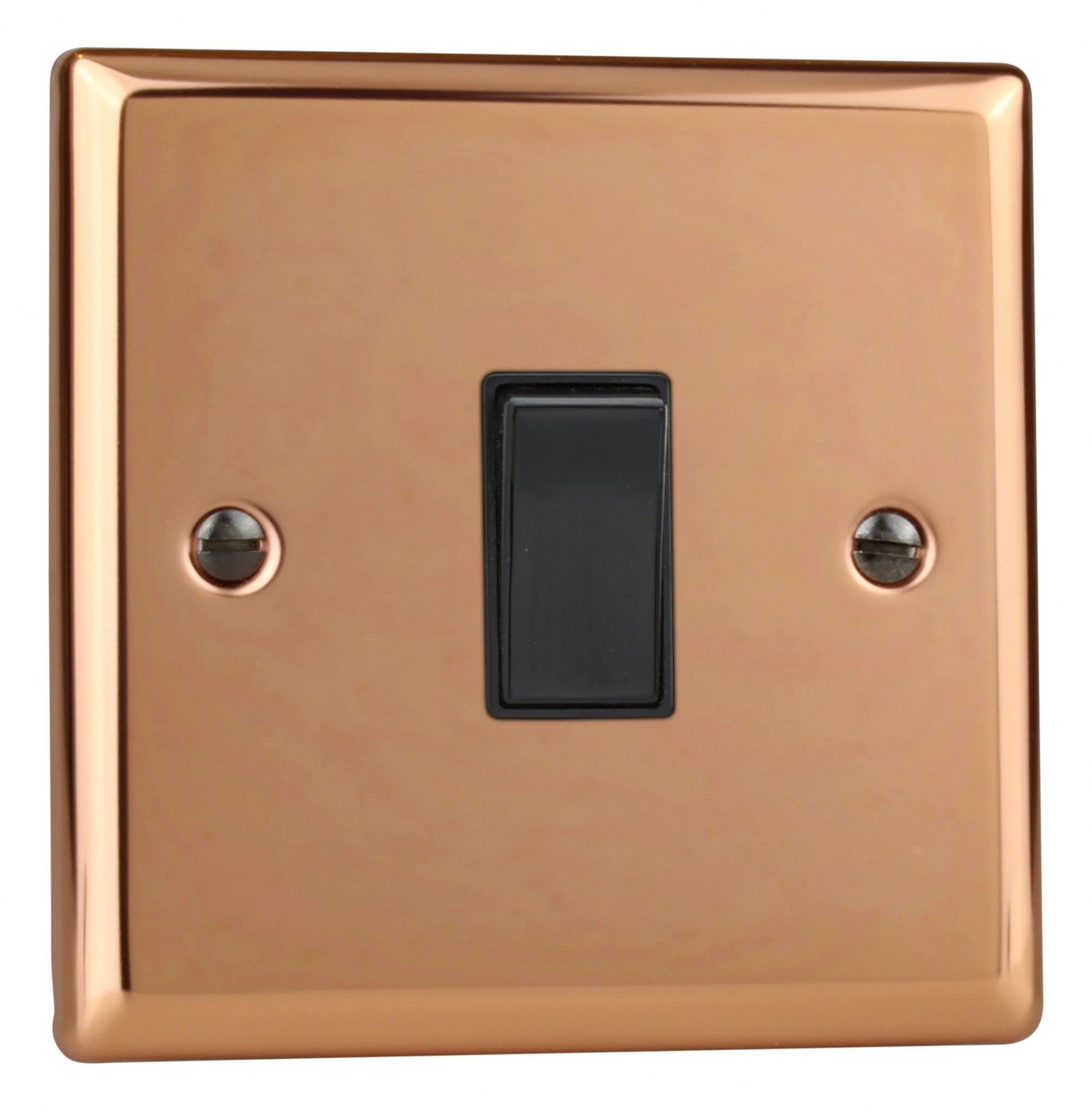 Varilight 1-Gang 10A 1- or 2-Way Rocker Switch Polished Copper