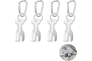 WVD 4 Pcs Stainless Steel Shopping Cart Key Set, Aluminum Loonie Cart Key Buckle, Lightweight and Rust Resistant, Reusable, S