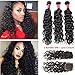 VIPbeauty Brazilian Water Wave Human Hair Weave with a Closure Free Part Lace Closure with Baby Hair (14 16 18 with 12)