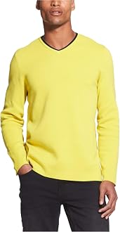 DKNY Mens V-Neck Pullover Sweater 