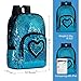 SIWA MARY Reversible Sequins School Backpack for Girls Students Magic Glitter Mermaid Lightweight Travel Backpack
