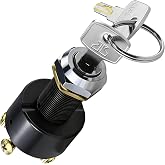 Boat Ignition Switch with Key Off-On-Start 3 Position Brass Marine Ignition Switch for Outboard,Vessel