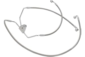 MoKitDora Stainless Steel Brake Line Oil Hose Kit for 14" Monkey Bagger Bars 1996-2013 Harley Touring Street FLHX Electra Glide FLHT No ABS, Chrome