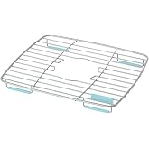 KitchenAid Rust Resistant Small Sink Protector with Non Slip Feet and Center Opening for Sink Stopper and Quick Drying, 10.5 x 12.5 x 1.4 Inch, Mineral Water