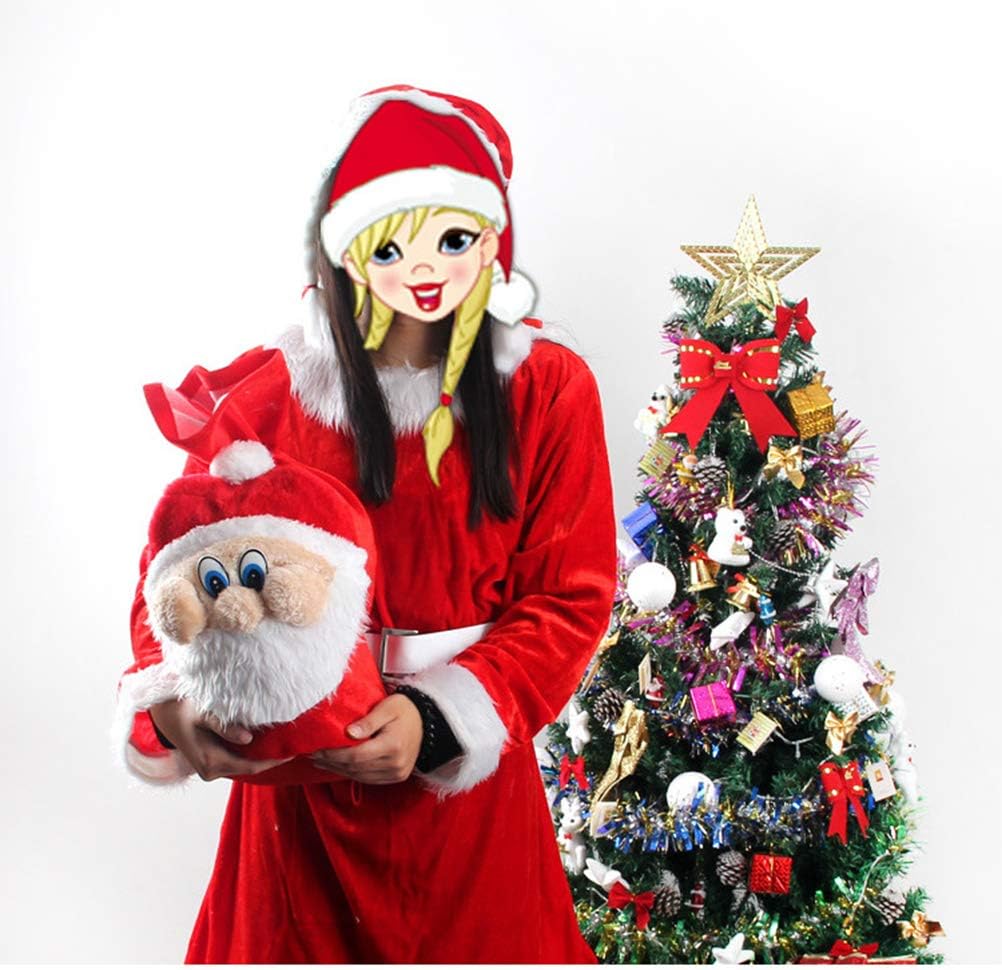 BESTOYARD Christmas Santa Sack Embroidered Xmas Sack Presents Stocking Filler, 37 x 50 cm - Image 5