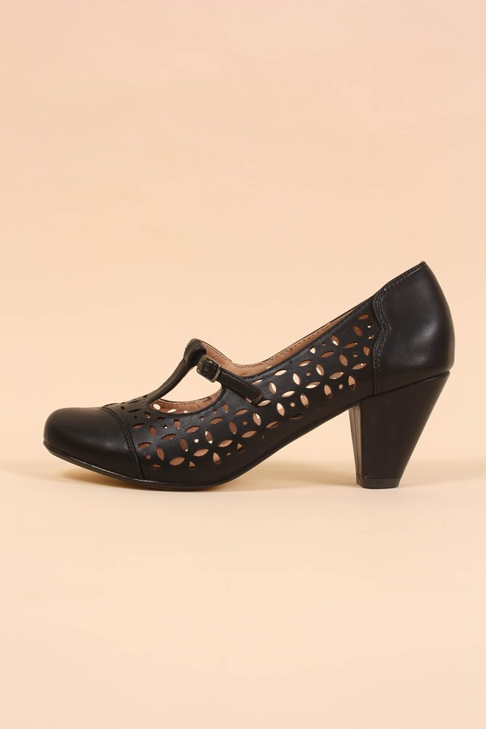 Chelsea Crew Milan Vintage Style Laser Cut Mary Jane Heels Pumps Shoes