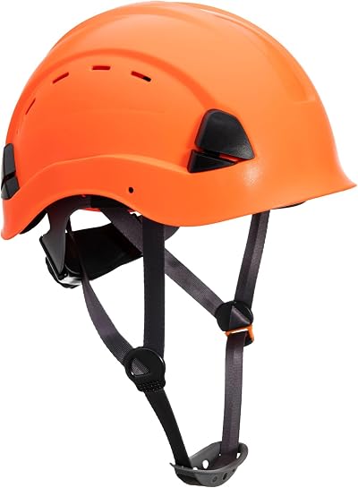 Portwest PS63 Vented Safety Helmet ABS Shell 6 Point Harness Orange One Size