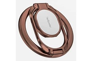 Doflyesky Magnetic Phone Ring Holder for Magsafe Phone Grip, Double-Sided Magnetics Adjustable Gym Finger Ring Grip Kickstand, Removable Phone Grip, for iPhone, iPad and Smartphones(Brown)