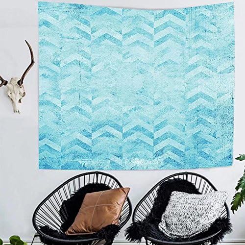 Amazing Outlets Tapestry custom Turquoise Decor Collection Geometric Design Chevron Patterns on Old Vintage Paper Decorating Contemporary Art Bedroom Living Room Dorm Tapestry Turquoise