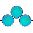Trippy Lights Third Eye Sunglasses TURQUOISE CYAN Polarized Mirrored Reflective Lenses with Black Frames