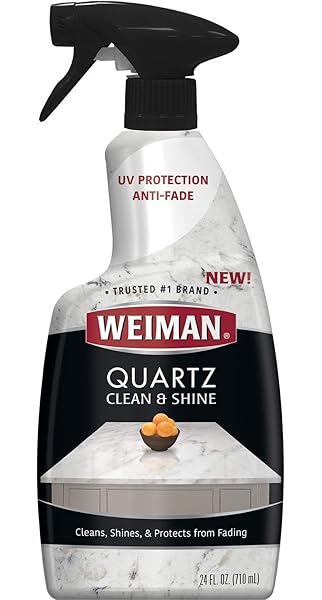 WEIMAN QUARTZ COUNTERTOP CLEANER AND POLISH – 24 OUNCE – CLEAN AND SHINE YOUR QUARTZ COUNTERTOPS ISLANDS AND STONE SURFACES WITH ULTRA VIOLET PROTECTION