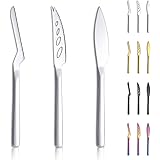Kyraton Cheese Knife Set of 3, Charcuterie Accessories, Ergonomic Design Cheese Cutter Knives for All Type of Cheese, Cheese 