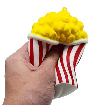 TWIFER Squeeze Popcorn Cup Squishy Langsam steigende Dekompression Ostern Phone Strap (8.5 x 8.5 x 12cm, Rot)
