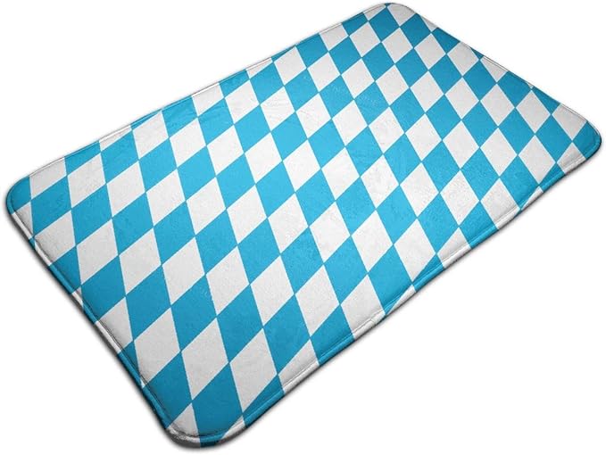 AoLismini Rutschfester, saugfähiger Memory Foam-Badteppich - Blau