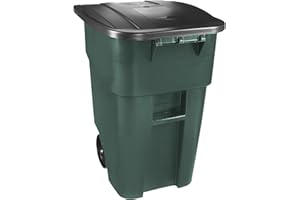 Rubbermaid Commercial Products 1829411 Brute Heavy-Duty Round Waste/Utility Container, 50 gal, Green