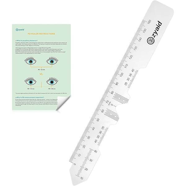 Ezyaid Metal PD Ruler Pupillary Distance Ruler With Instructions For