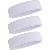 ONUPGO 3 Pack Sweatbands Sports Headbands for Men & Women,Cotton Headband Terry Cloth Sweatband for Tennis,Basketball,Football,Gym,Working Out - Moisture Wicking Elasticity
