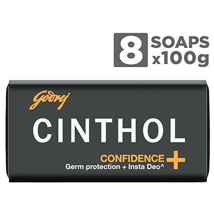 Cinthol health + Germ Protection Bath Soap, 100g (Pack of 8)