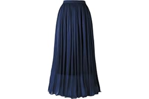 THHGPO Women's Metallic Shiny Maxi Skirts Lightweight Silky Flowy Skirt for Summer Beach Holiday