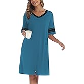 Ekouaer Women Zipper Robe Short Striped Sleeves Lightweight Robes Color Block Bathrobe Soft Sleepwear with Pockets S-3XL