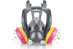 FAKYFJ Full Face Respirator Mask with Filters - Reusable Anti-fog Gas Mask with 60923 Activated Carbon Filters, The Respirator Mask for Chemicals, Paint, Welding, Polishing, Sanding, Cutting, Dust, Spraying