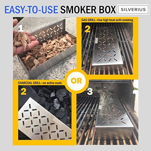 BBQ Smoker Box for Charcoal and Propane Gas Grill Even THICKER