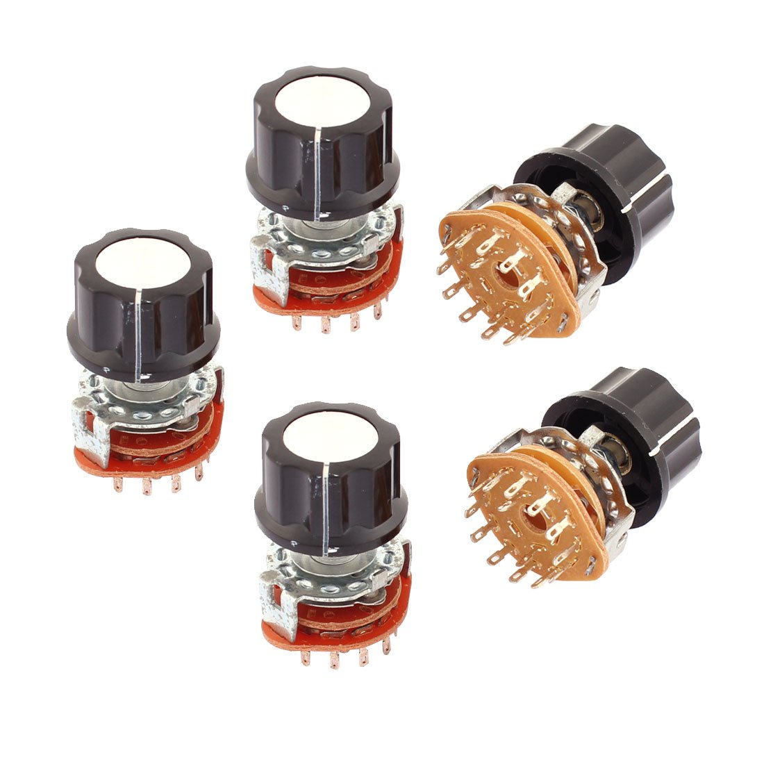 Sourcingmap 5pcs 2 Pole 6 Position Channel Selector Rotary Switch