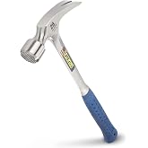 ESTWING Framing Hammer - 28 oz USA Made Long Handle Straight Rip Claw Hammer with Milled Face &amp; Shock Reduction Grip - E3-28SM