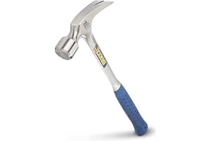 ESTWING Framing Hammer - 28 oz Long Handle Straight Rip Claw with Milled Face & Shock Reduction Grip - E3-28SM, Blue