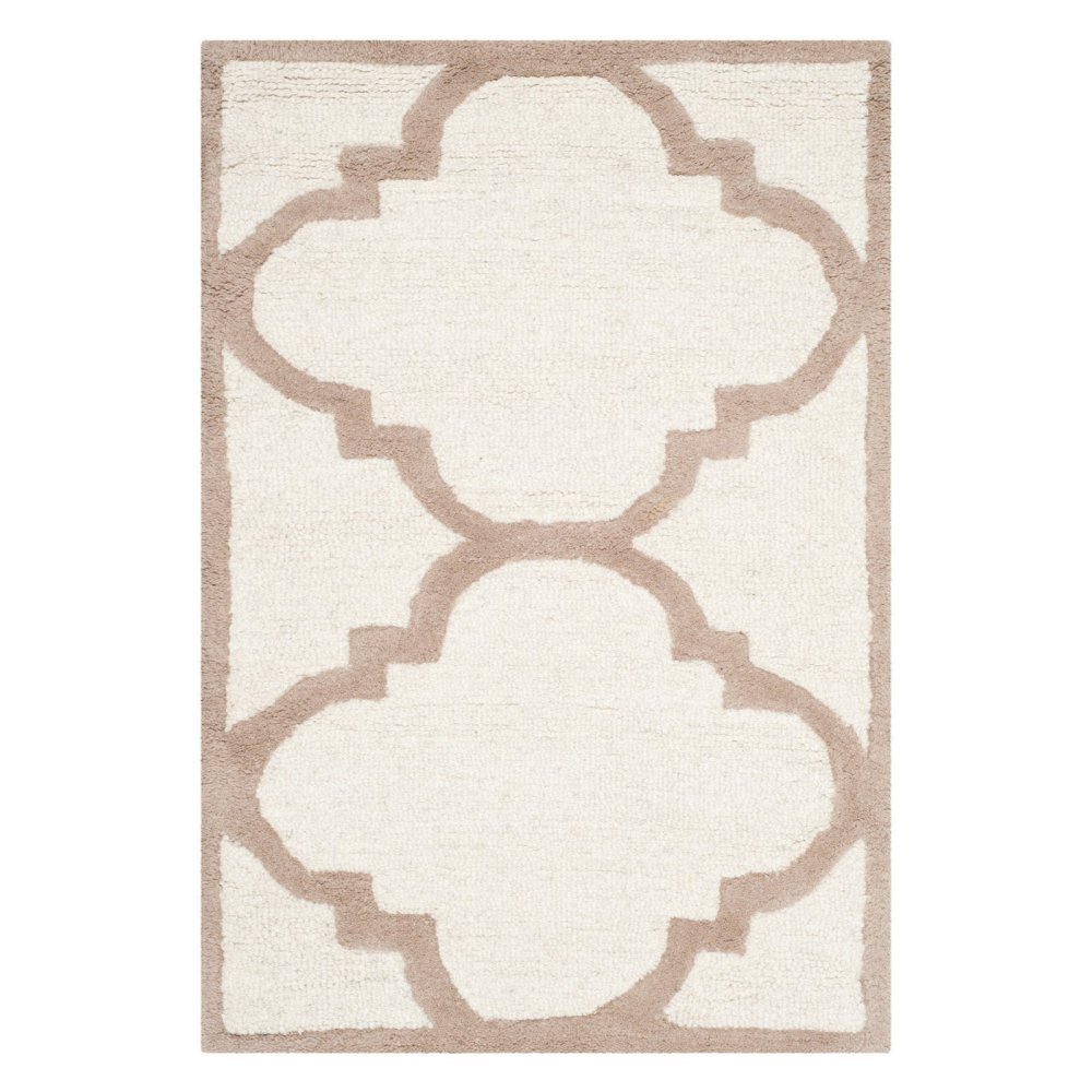 Safavieh Modern Indoor Hand Tufted Accent Area Rug, Cambridge Collection, CAM140, in Ivory / Beige, 61 X 91 cm for Living Room, Bedroom or Any Indoor Space