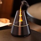 Flame Essential Oil Diffuser, Upgrade 7 Colour Lights Aromatherapy Diffuser, Oil Diffuser, Air Humidifier, Aroma Diffusers for Home, Bedroom, Office, Yoga, Timer &amp; Waterless Auto Off