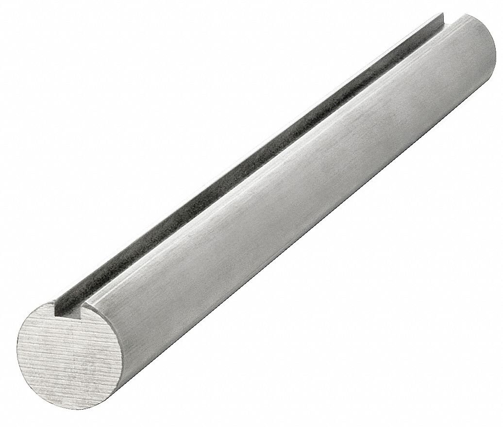 Keyed Shaft, Dia. 3/4 in, 6 in L, Aluminum Industrial