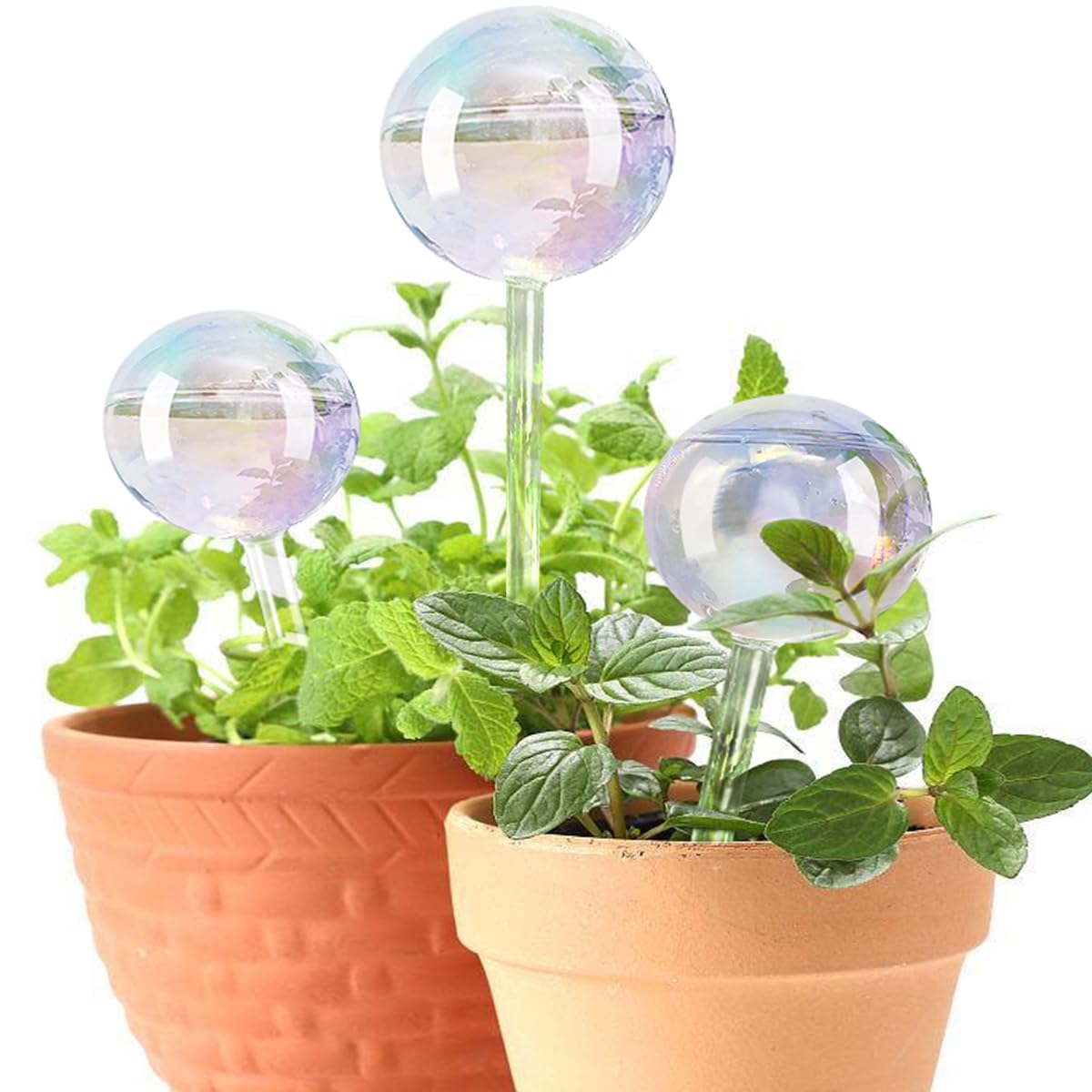 E-feilai - Large Glass Watering Globes for Gift, Self-Watering Bulbs for Plants, Watering Balls, Plant Watering stakes for Holidays,Automatic Drip Irrigation Kits,Slow Plant Waterer (3 Pcs)