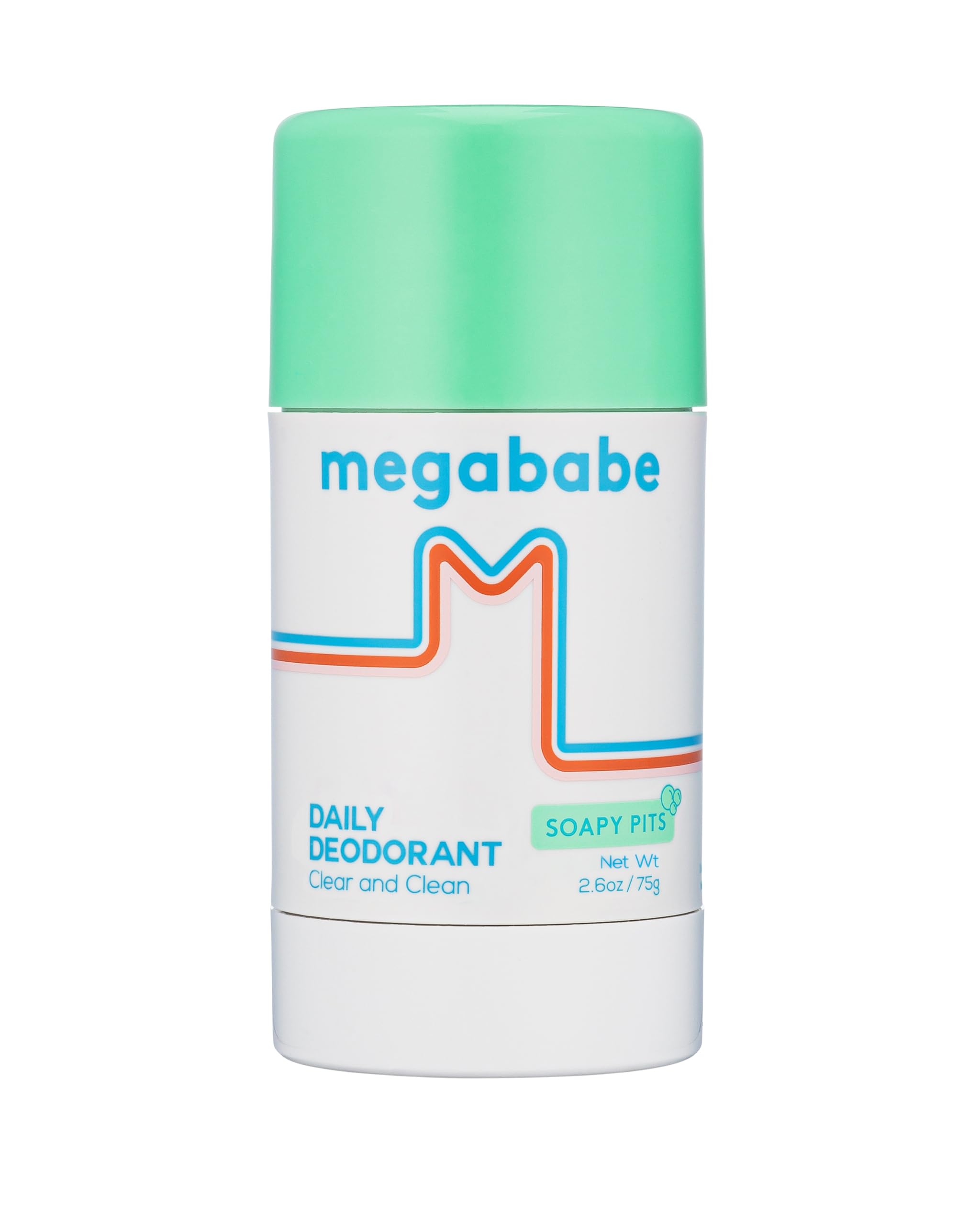 Photo 1 of Megababe Daily Deodorant - Soapy Pits | Aluminum-Free, Clear & Clean | 2.6 oz